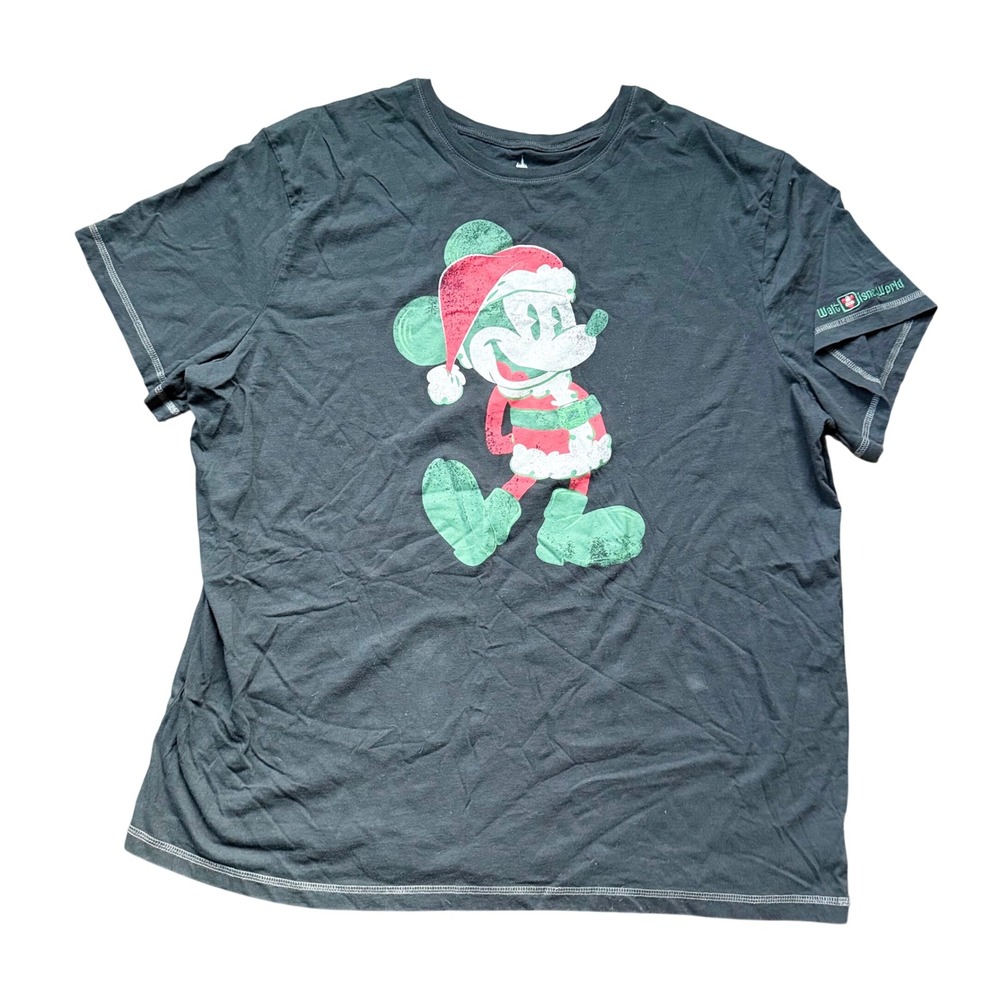 Disney Parks Mickey Mouse Santa Christmas Shirt Women XXL Walt Disney World
